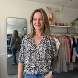 Costa Blouse | Black Pansey