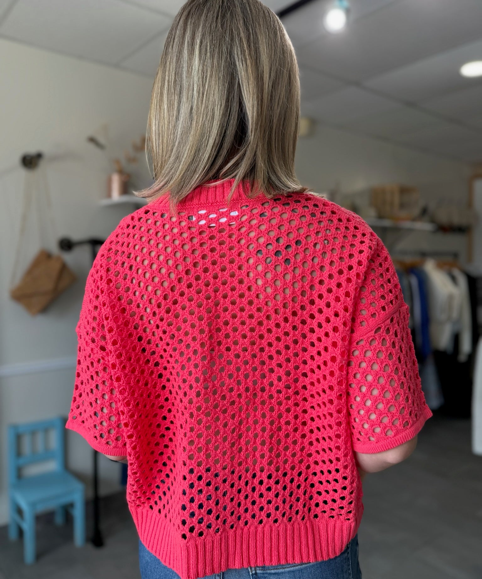 Dune Crochet Cardigan | Pink Splash