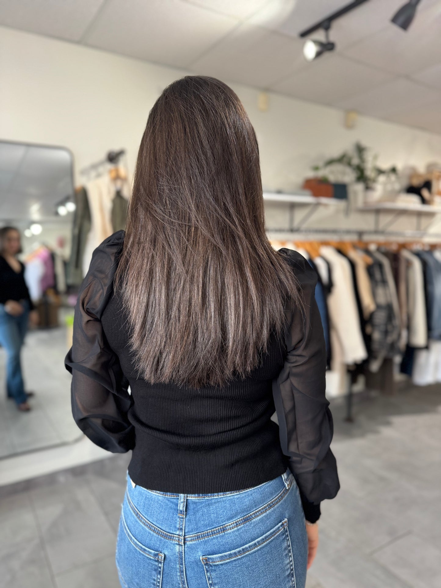 Celeste Mixed Media Sweater | Black