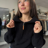 Textured Knit Half Zip