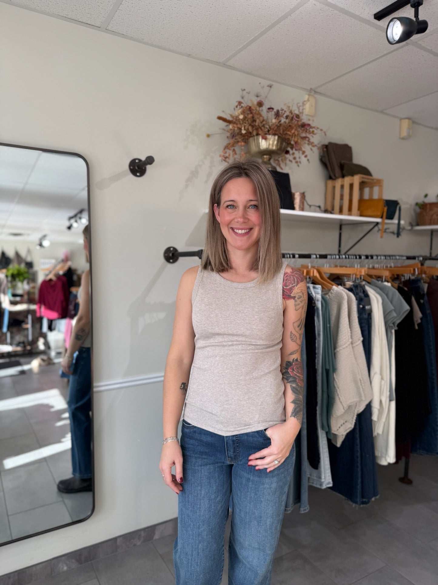 Edlin Tank - Taupe Heather