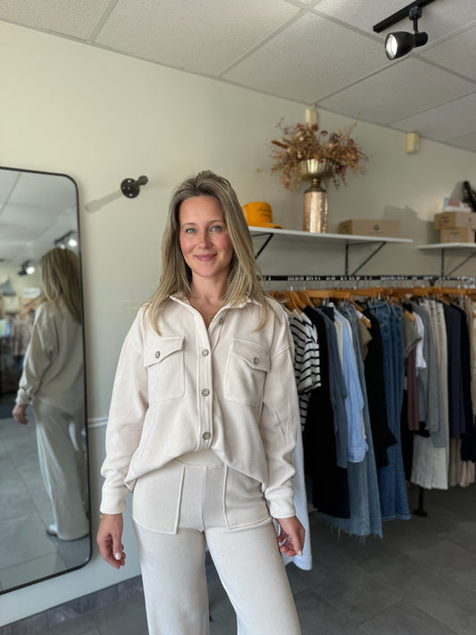 Coco Comfort Corduroy Shacket - Ivory