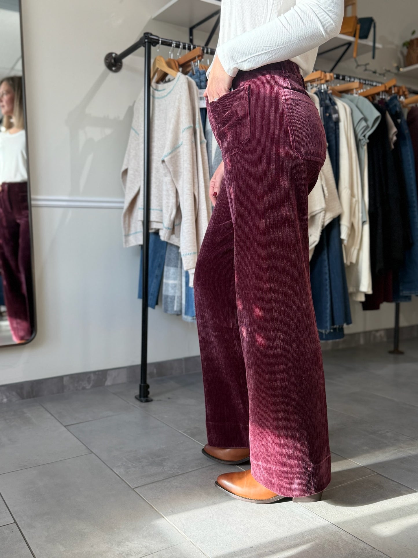 Audrey Wide Leg Corduroy Pants | Fig