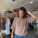 Very J Ribbed Mock Neck Sweater