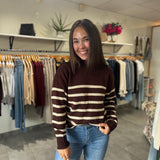 Solana Striped Funnel Neck Sweater