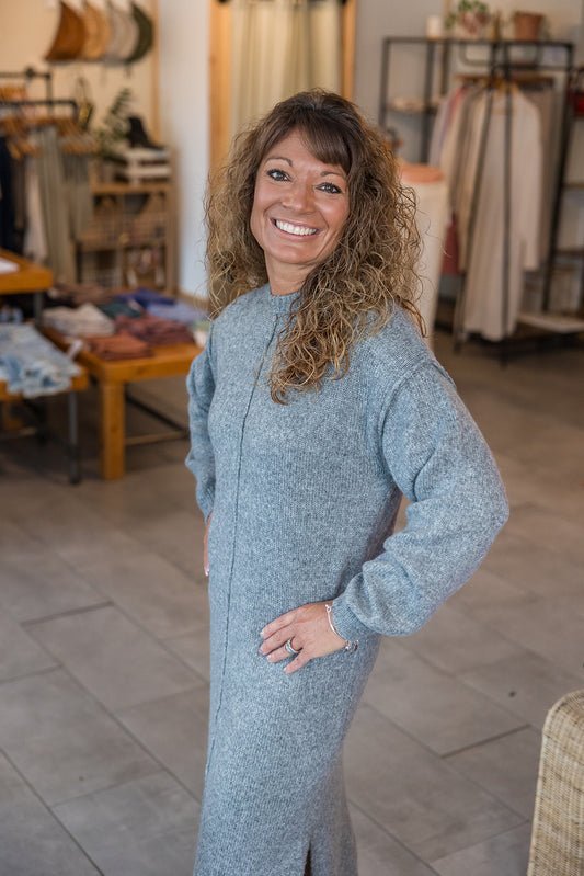 Brushed Sweater Midi Dress
