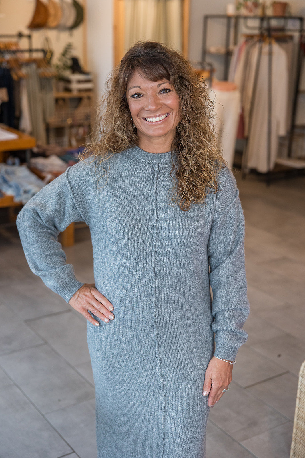 Brushed Sweater Midi Dress