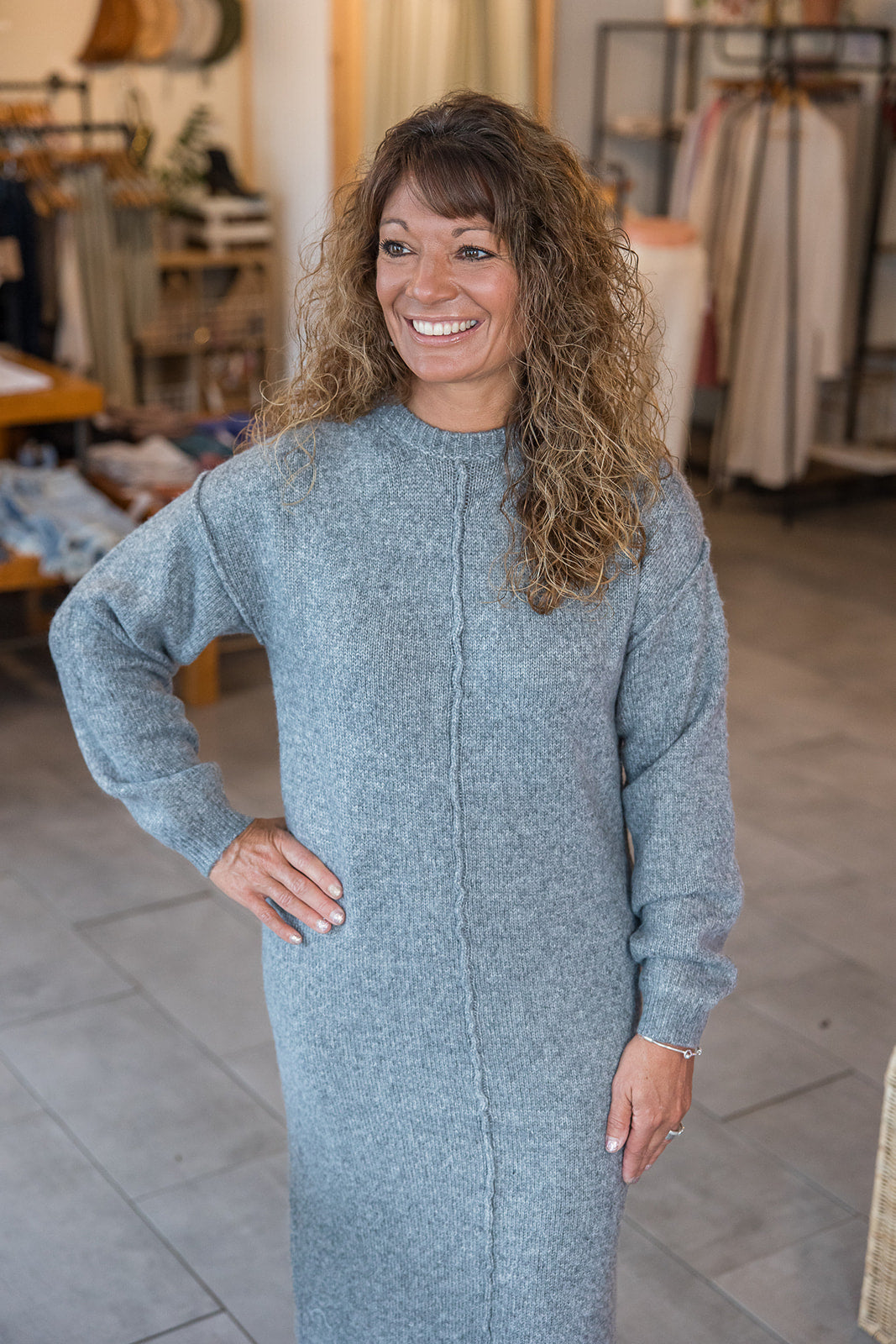 Brushed Sweater Midi Dress
