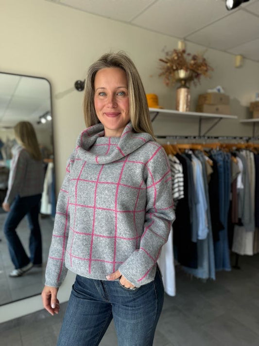 Funnel Neck Oversized Knit Sweater