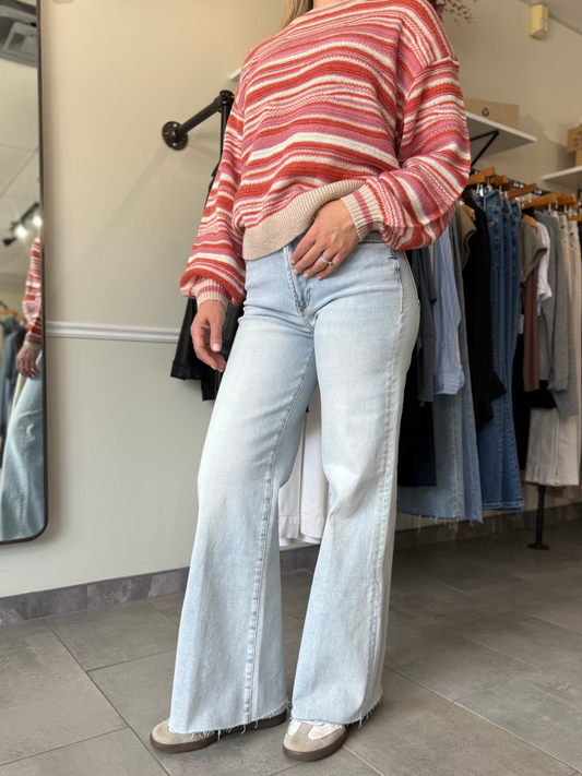 Fiona Wide Leg Jeans - Seaside