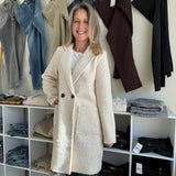Gia Faux Shearling Long Coat – Tan