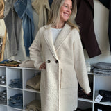 Gia Faux Shearling Long Coat – Tan
