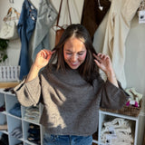 Cowl Neck Knit Sweater | Mocha