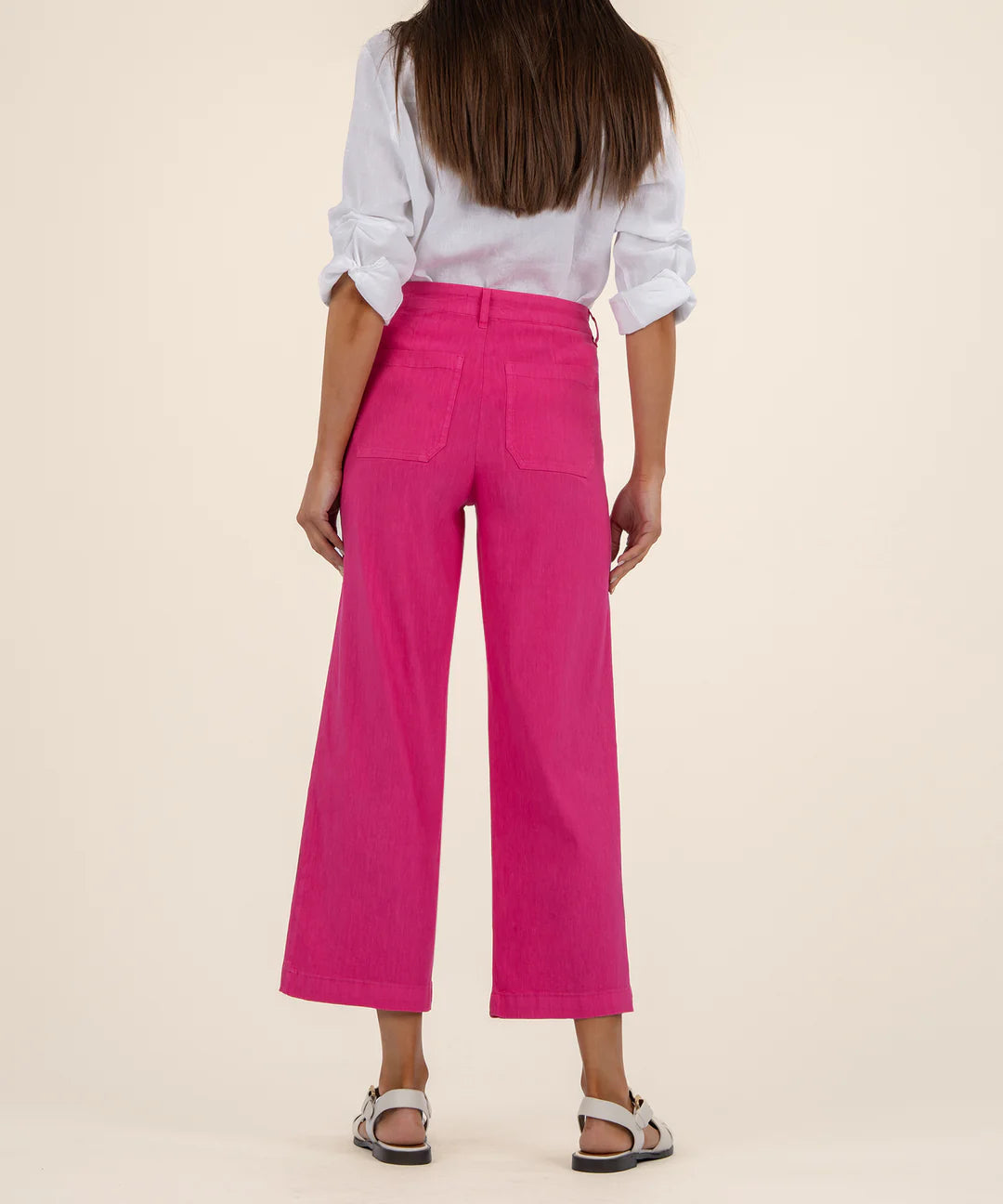 Topaz Linen Wide Leg - Fuchsia