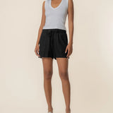 Katana Linen Drawstring Shorts | Black