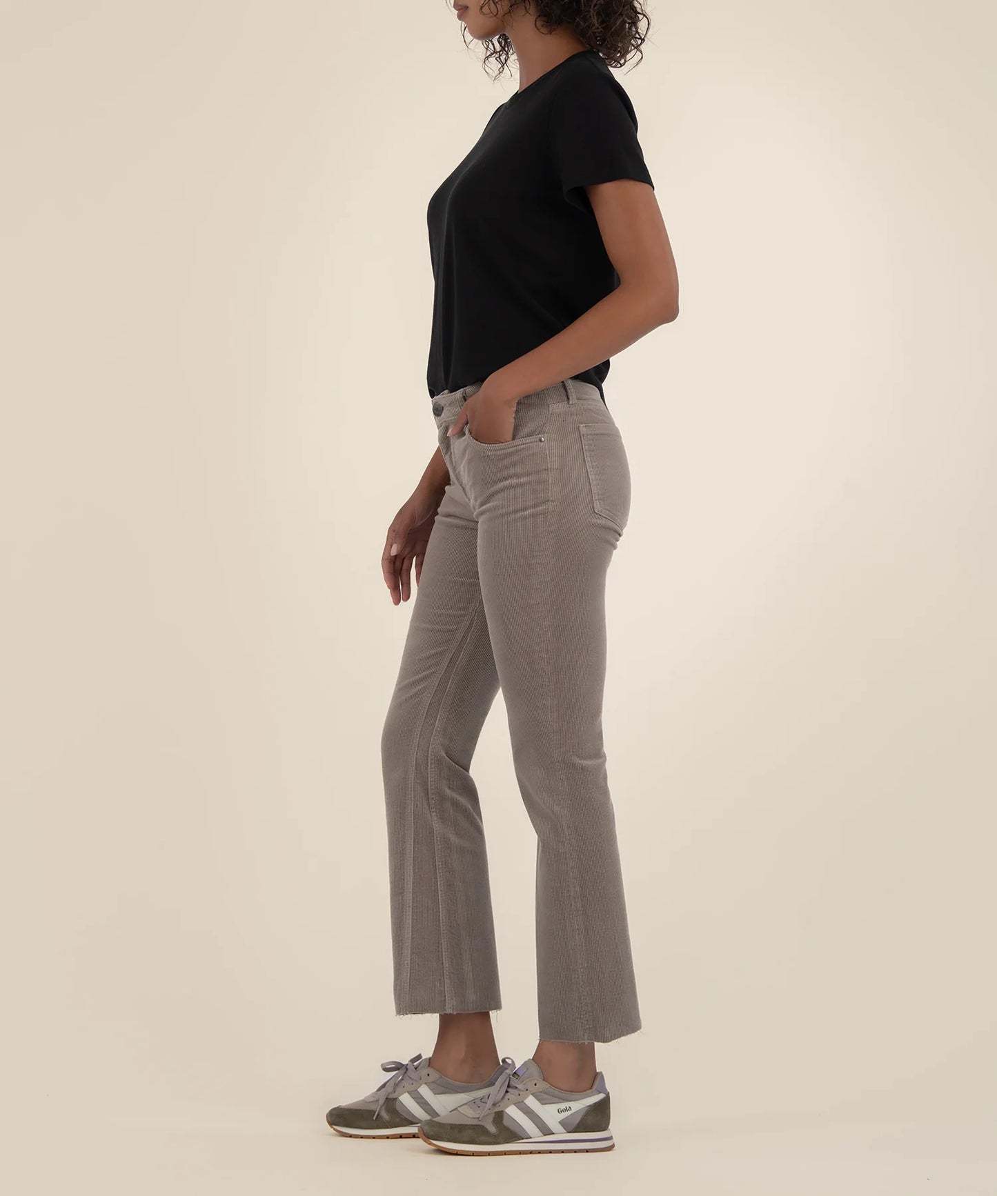 Kelsey Corduroy Ankle Flares - Rosemary