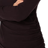 Mock Neck Knit Top With Shirring - Java
