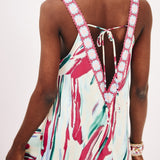 Deep V Maxi Dress with Crochet Details