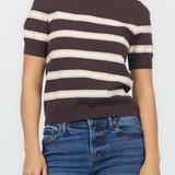 Amaris Striped Sweater Tee | Shaved Chocolate