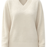 Lecia Relaxed Fit V-Neck Sweater | Vintage Cream