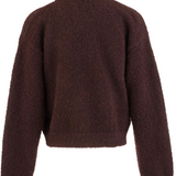 Sasha Knit Jacket with Corduroy Collar | Claret