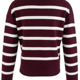 Sam Striped Crew Neck Sweater | Bordeaux/Ivory