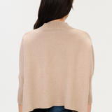 Oslo Funnel Neck 3/4 Sleeve Sweater | Heather Taupe