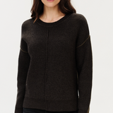 Runa Crew Neck Exposed Seam Sweater | Charcoal/Olive