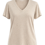 Amaya V-Neck Tee | Champagne