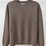 Crew Neck Knit Sweater | Dark Mocha