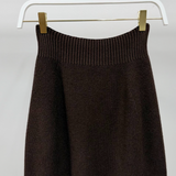 Ribbed Knit Mini Skirt | Chocolate Brown
