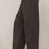 High Waist Barrel Pants | Chocolate Brown