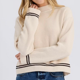 Emil Mock Neck Sweater | Cream Combo