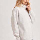 Oversized Mock Neck Pullover Sweatshirt