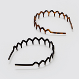 Kitsch Zig Zag Headband 2-Piece Set | Black & Tortoise