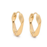 Winding Huggie Water Resistant Hoop Earrings