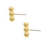 3 Ball Bar Stud Earrings