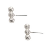 3 Ball Bar Stud Earrings