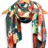 Multi Large Rose Blooms Scarf