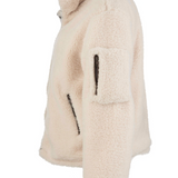 Ophelia Faux Shearling Jacket with Buckle Straps | Cream