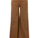 Meg High Rise Fab Ab Wide Leg Corduroy Pants - Cognac
