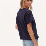 Erin Shoulder Button Tee | Navy
