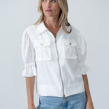 Christine Short Sleeve Jacket - White