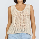Ulyssa Knit Tank Top | Cream