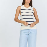Sarinna Sleeveless Top | Black Iris Stripe