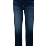 Medium Dark Wash Jeans with Straight Leg.