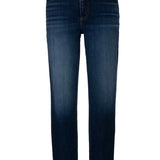 Medium Dark Wash Jeans with Straight Leg.