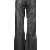 Stella High Rise Fab AB Flare with Raw Hem - Coated Black