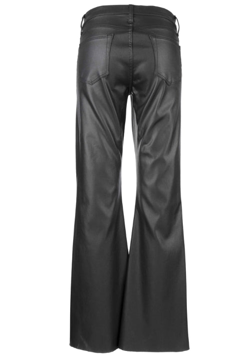 Stella High Rise Fab AB Flare with Raw Hem - Coated Black