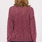 Colette Vintage Washed Sweater - Bordeaux